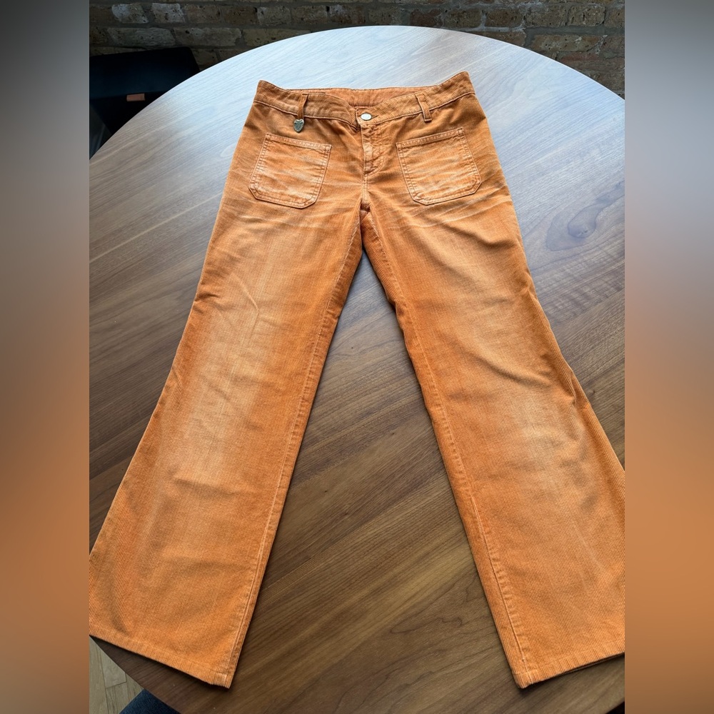 Gucci Orange Flared corduroy Pants
